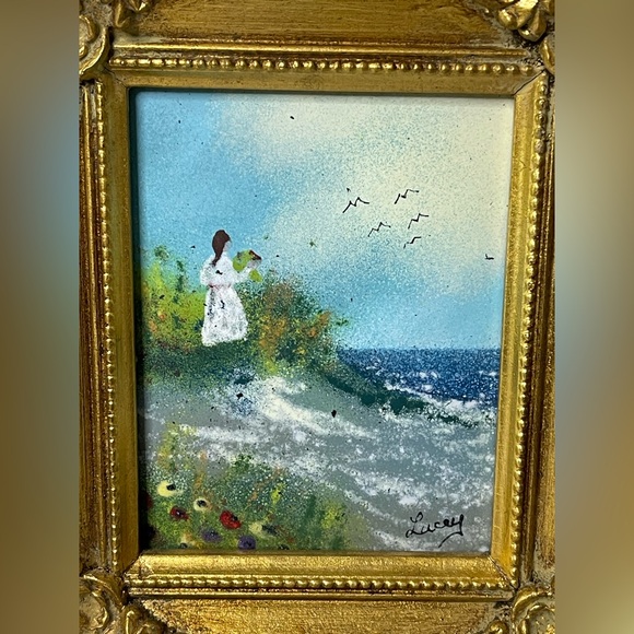 Vintage Enamel Painting by Jean Lucey - Picture 3 of 8